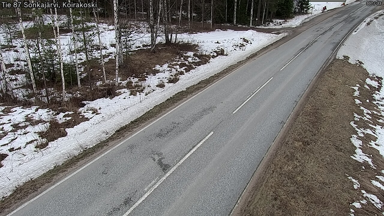 Weather Camera Image Road 87 Sonkajärvi, Koirakoski, Sonkajärvi, Pohjois-Savo
