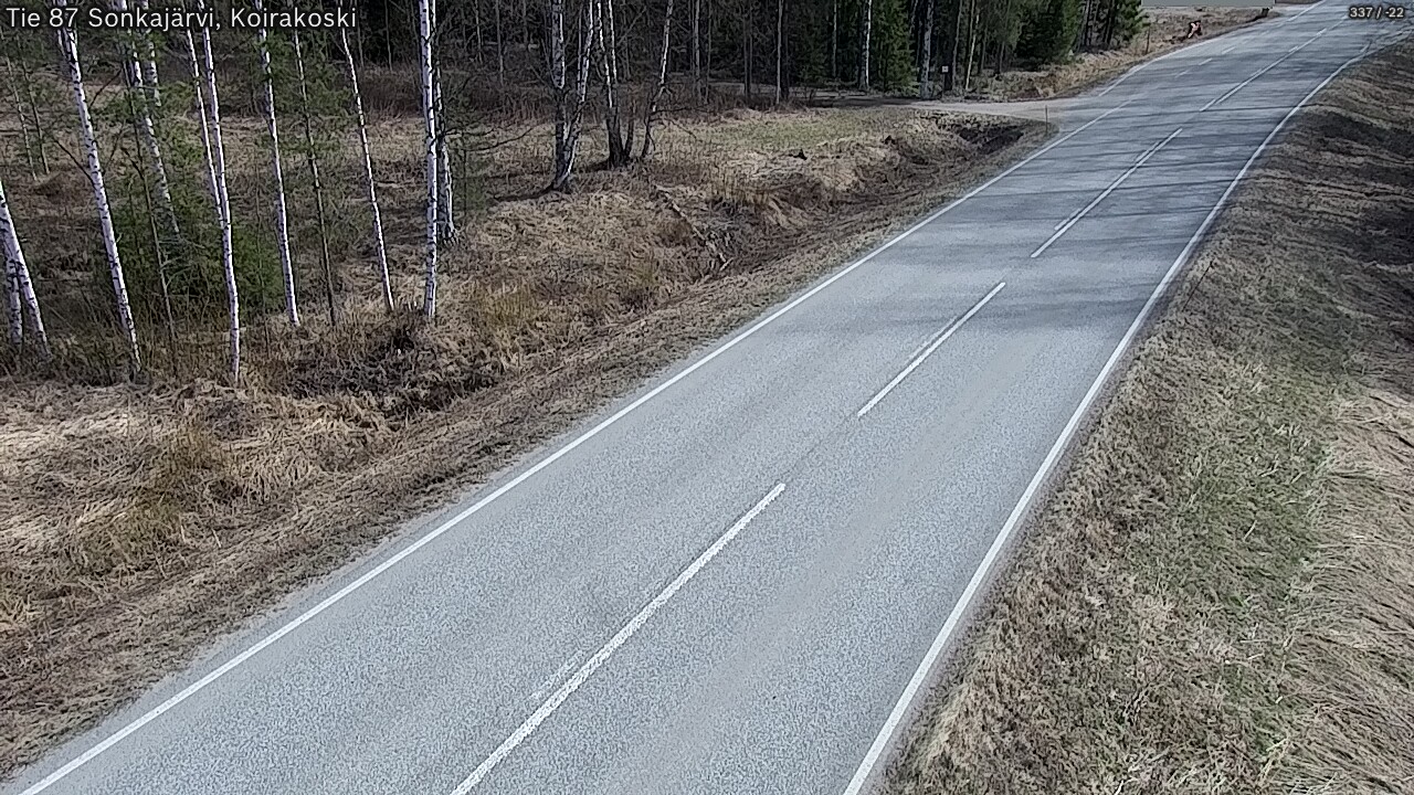 Weather Camera Image Road 87 Sonkajärvi, Koirakoski, Sonkajärvi, Pohjois-Savo