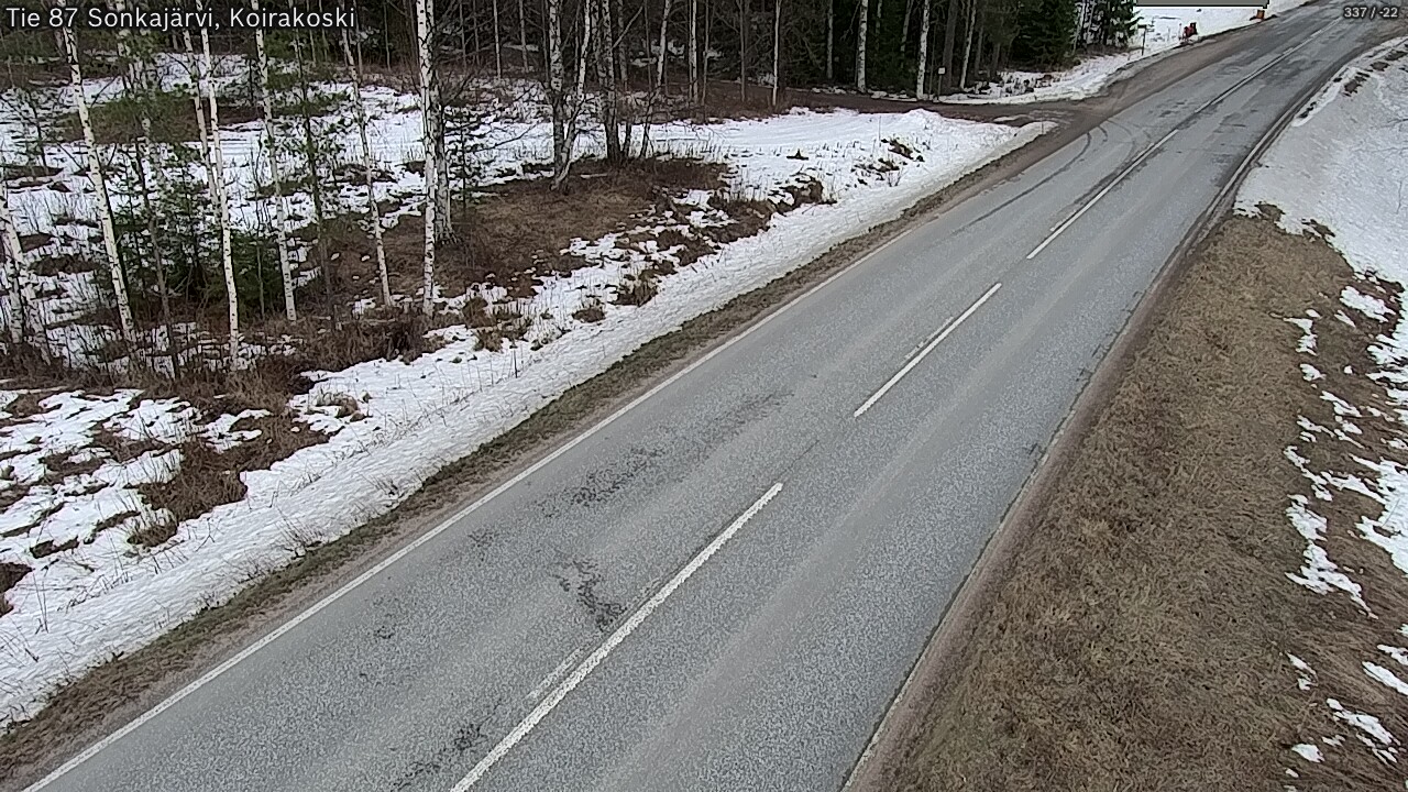 Weather Camera Image Väg 87 Sonkajärvi, Koirakosk, Sonkajärvi, Pohjois-Savo