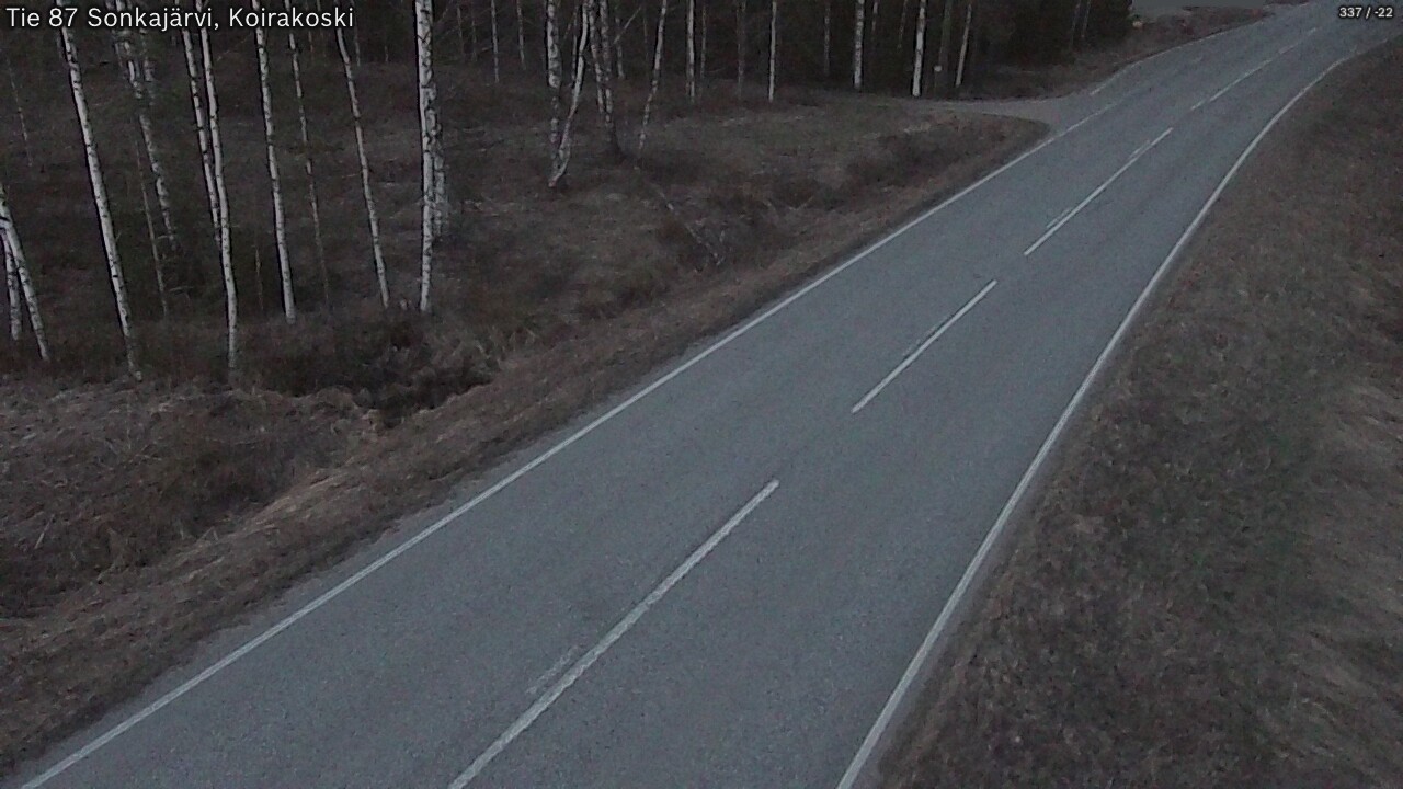 Weather Camera Image Road 87 Sonkajärvi, Koirakoski, Sonkajärvi, Pohjois-Savo