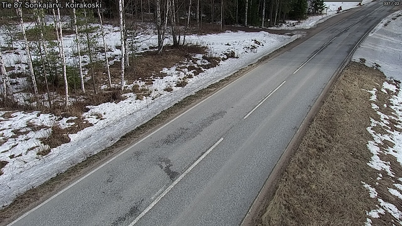 Weather Camera Image Väg 87 Sonkajärvi, Koirakosk, Sonkajärvi, Pohjois-Savo