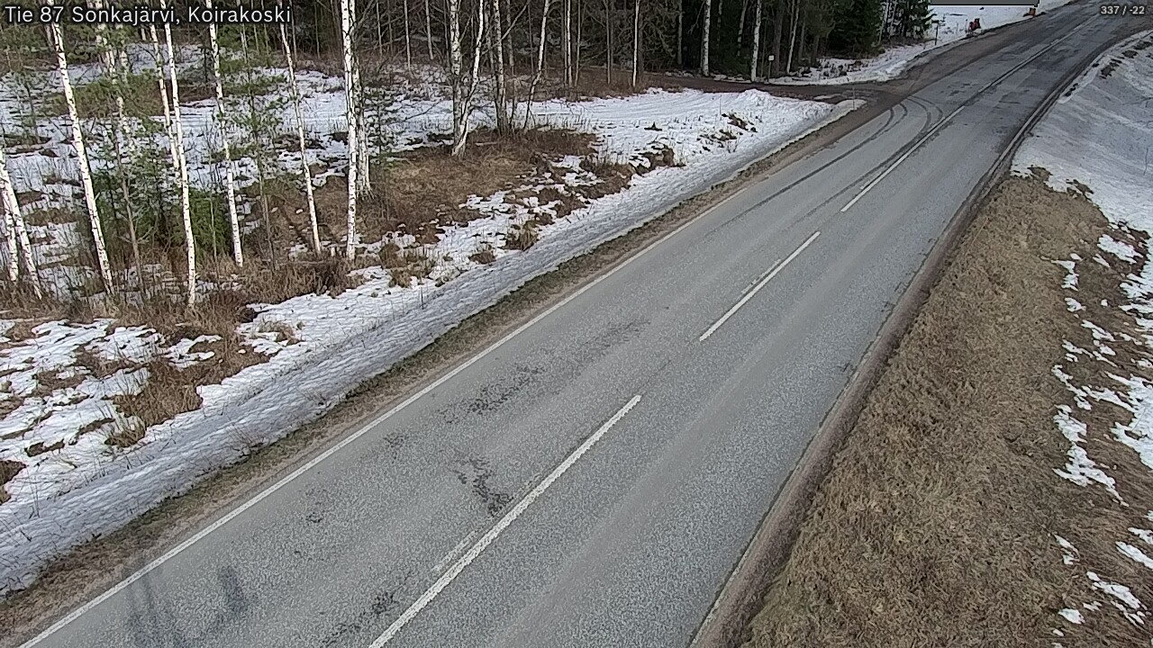 Weather Camera Image Väg 87 Sonkajärvi, Koirakosk, Sonkajärvi, Pohjois-Savo