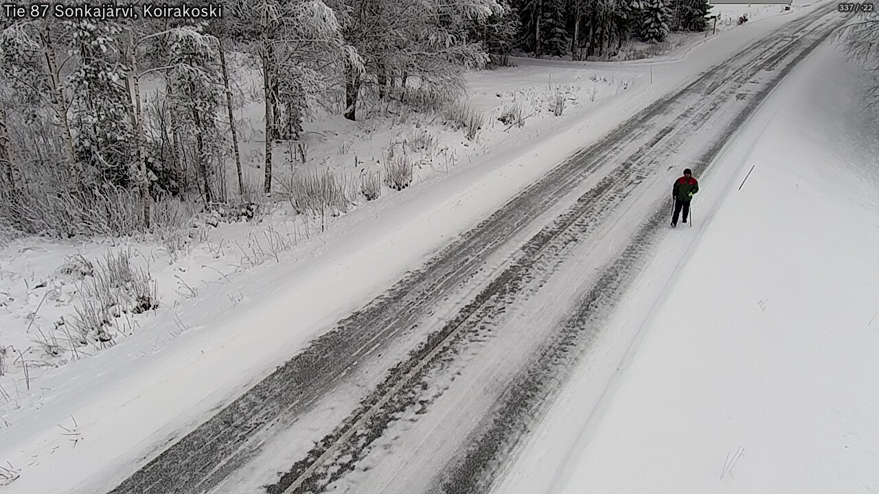 Weather Camera Image Väg 87 Sonkajärvi, Koirakosk, Sonkajärvi, Pohjois-Savo