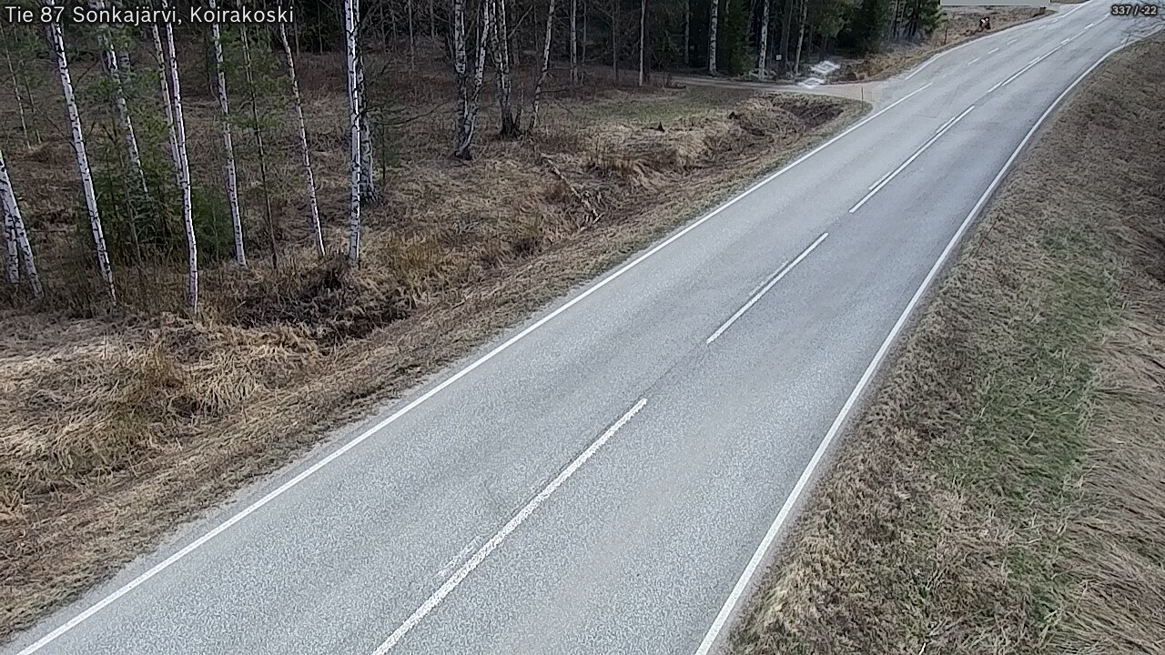 Weather Camera Image Väg 87 Sonkajärvi, Koirakosk, Sonkajärvi, Pohjois-Savo