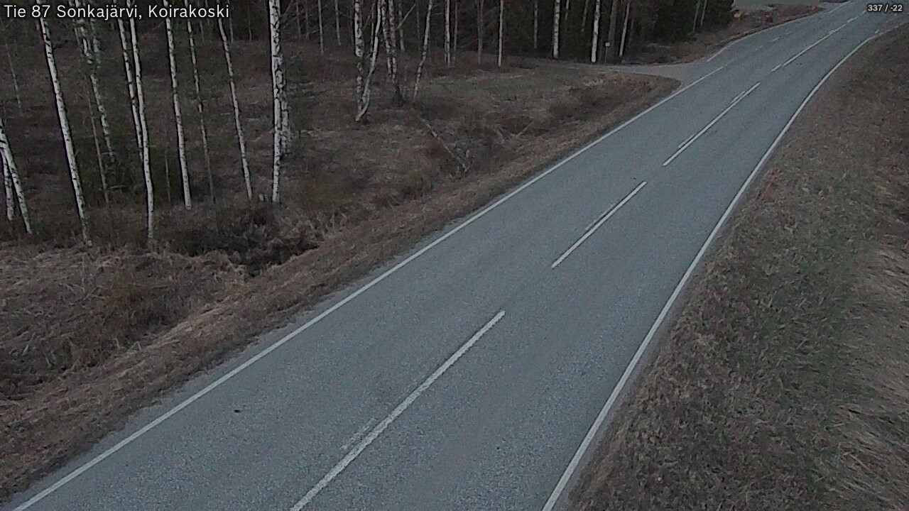 Weather Camera Image Road 87 Sonkajärvi, Koirakoski, Sonkajärvi, Pohjois-Savo