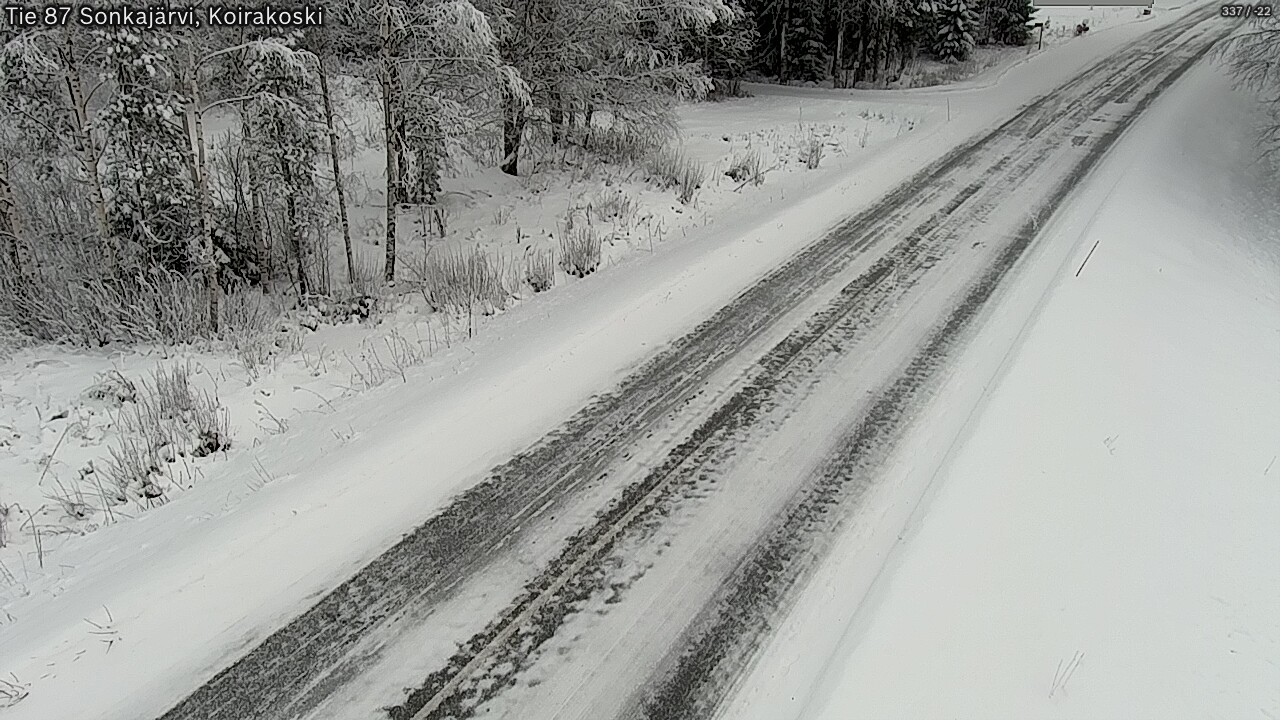 Weather Camera Image Väg 87 Sonkajärvi, Koirakosk, Sonkajärvi, Pohjois-Savo