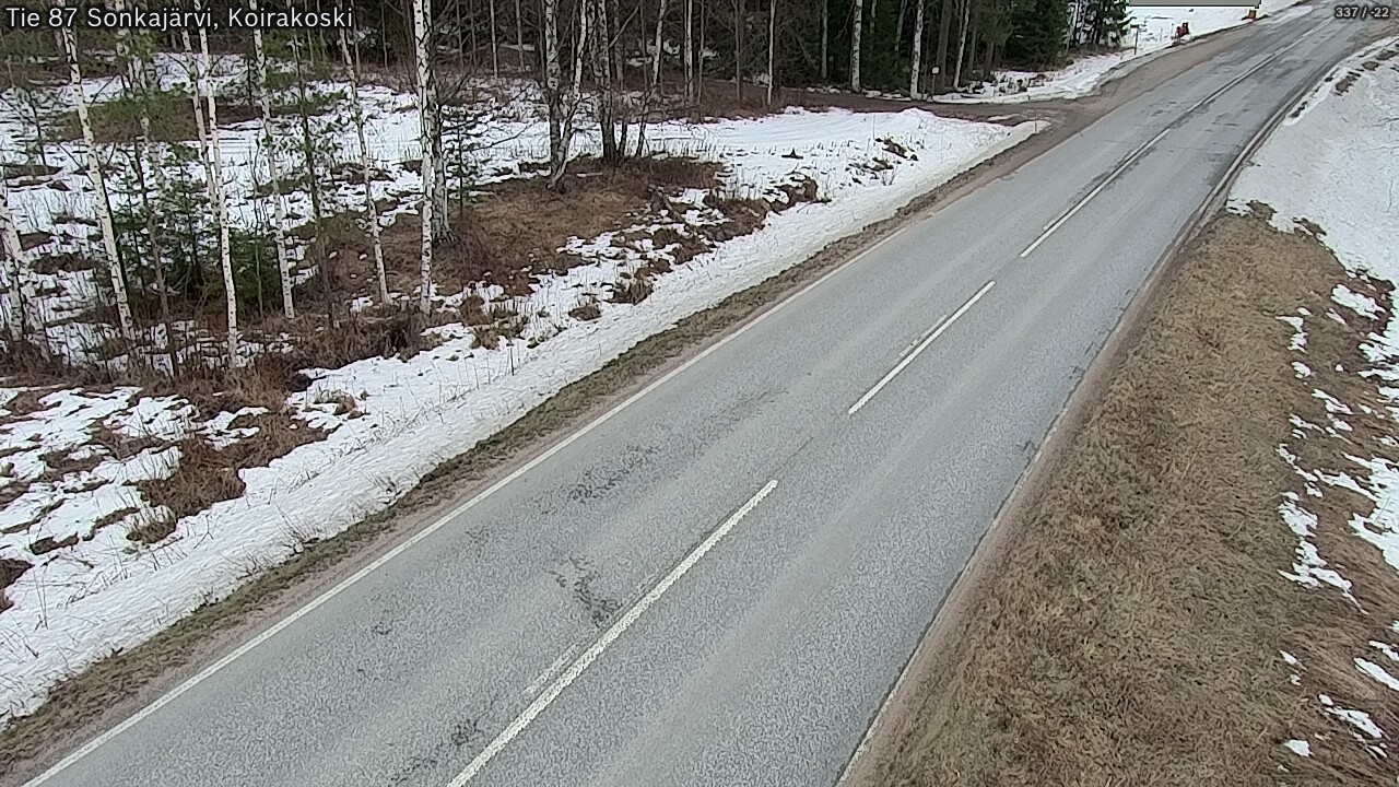 Weather Camera Image Road 87 Sonkajärvi, Koirakoski, Sonkajärvi, Pohjois-Savo