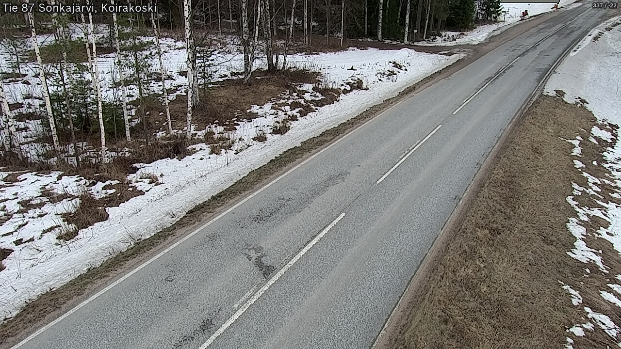 Weather Camera Image Väg 87 Sonkajärvi, Koirakosk, Sonkajärvi, Pohjois-Savo