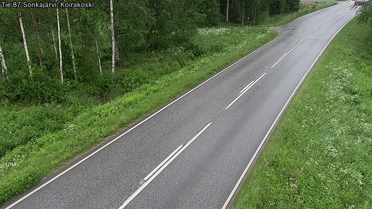 Weather Camera Image Väg 87 Sonkajärvi, Koirakosk, Sonkajärvi, Pohjois-Savo