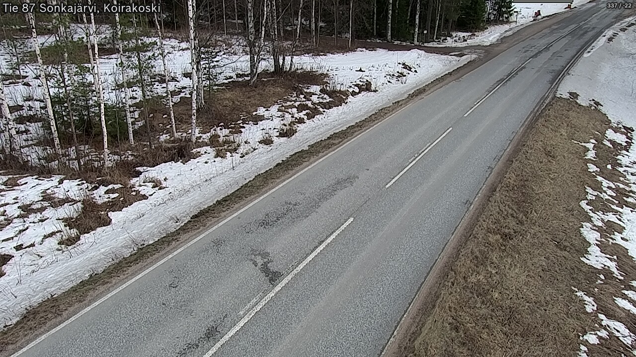 Weather Camera Image Väg 87 Sonkajärvi, Koirakosk, Sonkajärvi, Pohjois-Savo