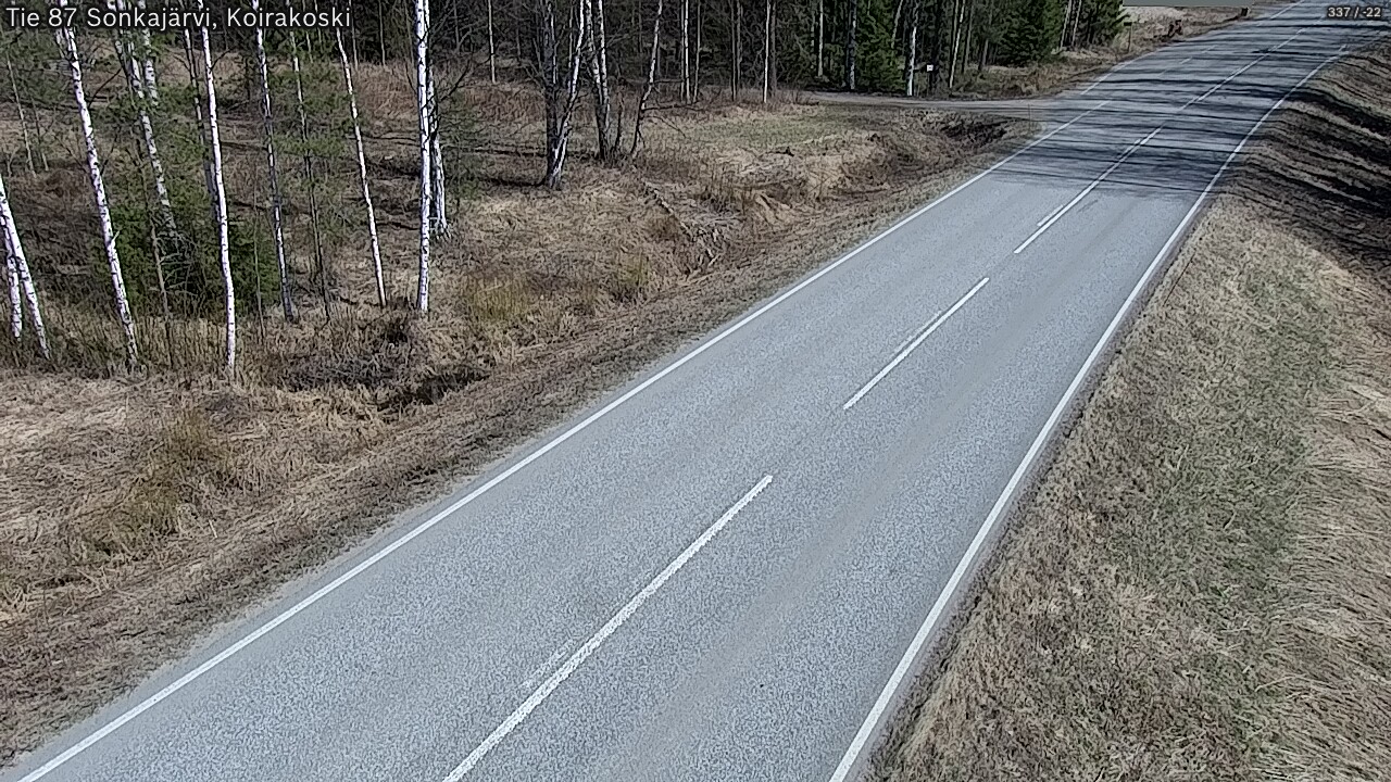 Weather Camera Image Road 87 Sonkajärvi, Koirakoski, Sonkajärvi, Pohjois-Savo