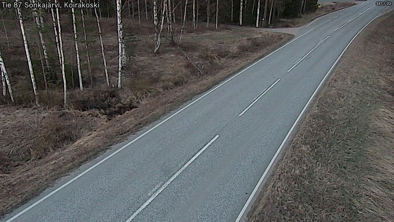 Weather Camera Image Road 87 Sonkajärvi, Koirakoski, Sonkajärvi, Pohjois-Savo