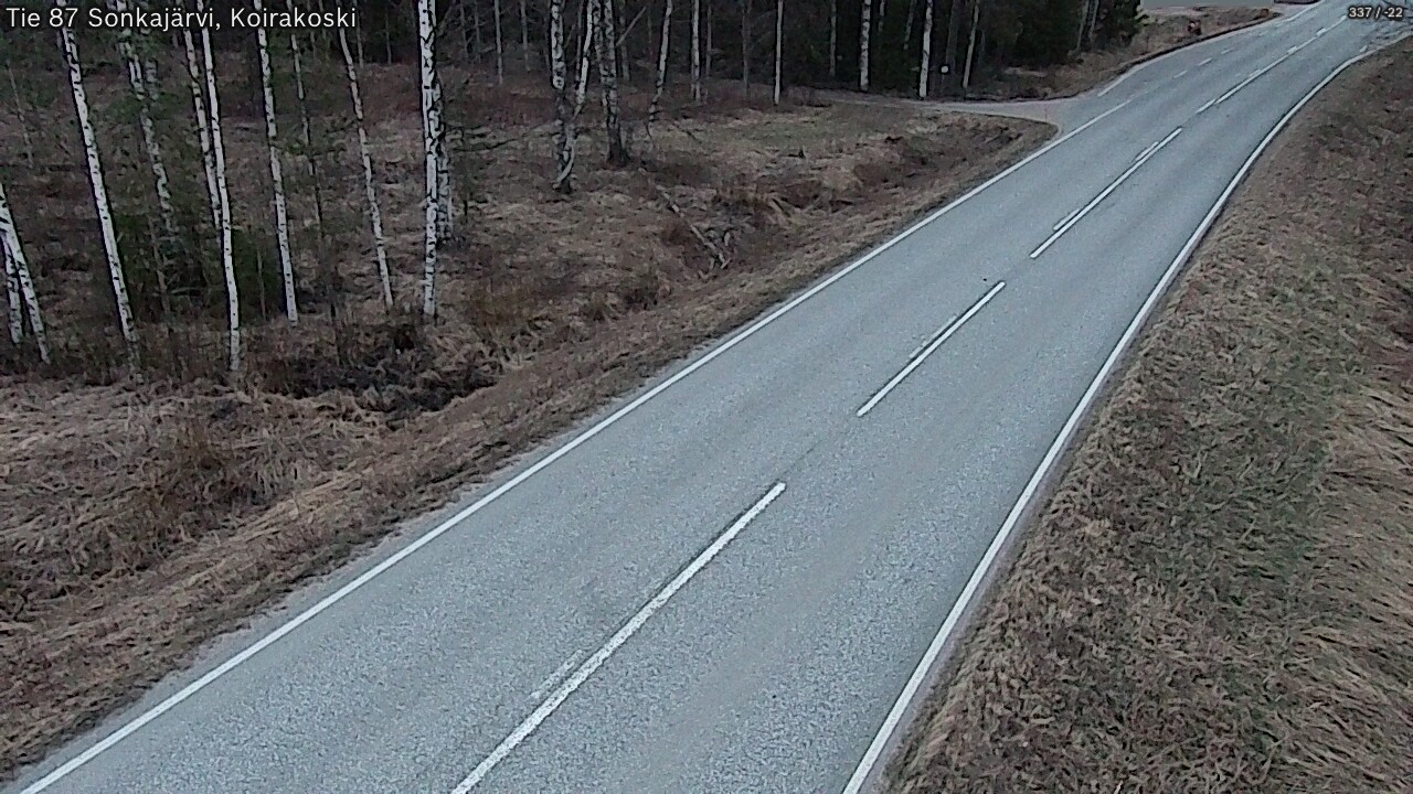 Weather Camera Image Road 87 Sonkajärvi, Koirakoski, Sonkajärvi, Pohjois-Savo