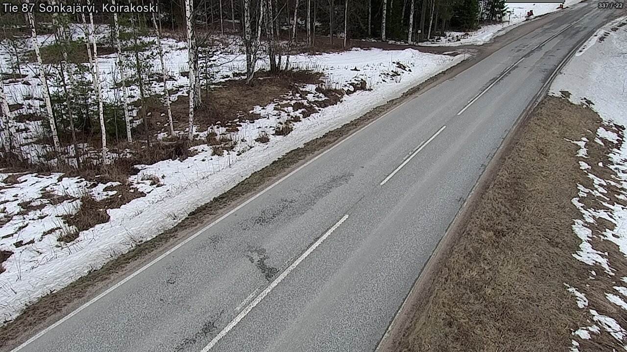Weather Camera Image Väg 87 Sonkajärvi, Koirakosk, Sonkajärvi, Pohjois-Savo