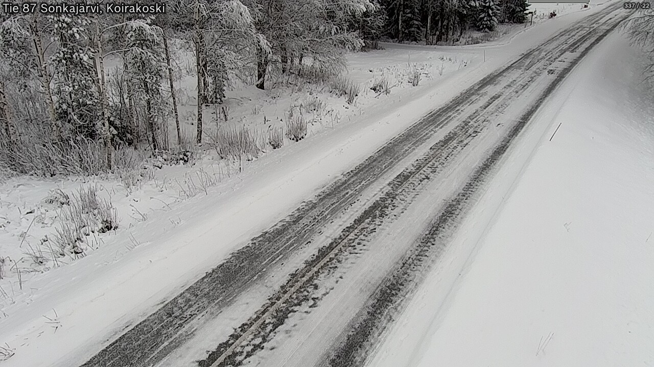 Weather Camera Image Väg 87 Sonkajärvi, Koirakosk, Sonkajärvi, Pohjois-Savo