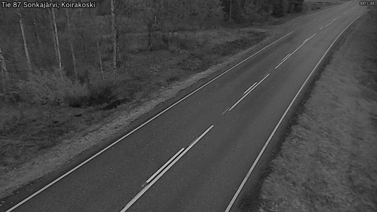 Weather Camera Image Väg 87 Sonkajärvi, Koirakosk, Sonkajärvi, Pohjois-Savo