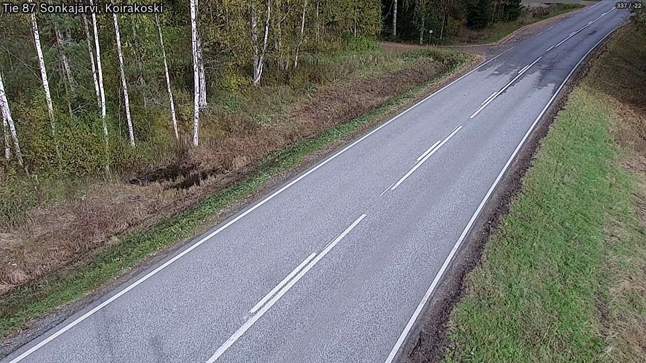 Weather Camera Image Väg 87 Sonkajärvi, Koirakosk, Sonkajärvi, Pohjois-Savo