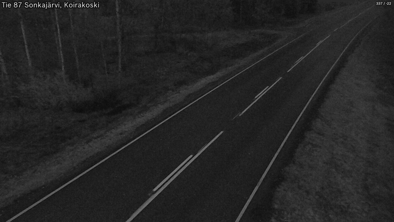 Weather Camera Image Väg 87 Sonkajärvi, Koirakosk, Sonkajärvi, Pohjois-Savo