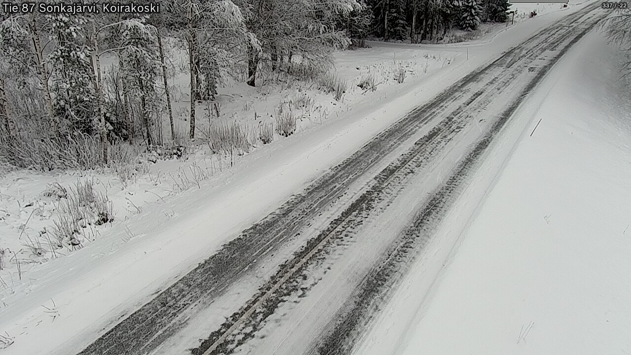 Weather Camera Image Väg 87 Sonkajärvi, Koirakosk, Sonkajärvi, Pohjois-Savo