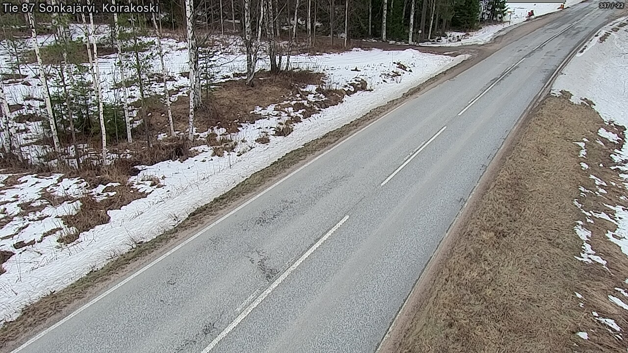 Weather Camera Image Road 87 Sonkajärvi, Koirakoski, Sonkajärvi, Pohjois-Savo