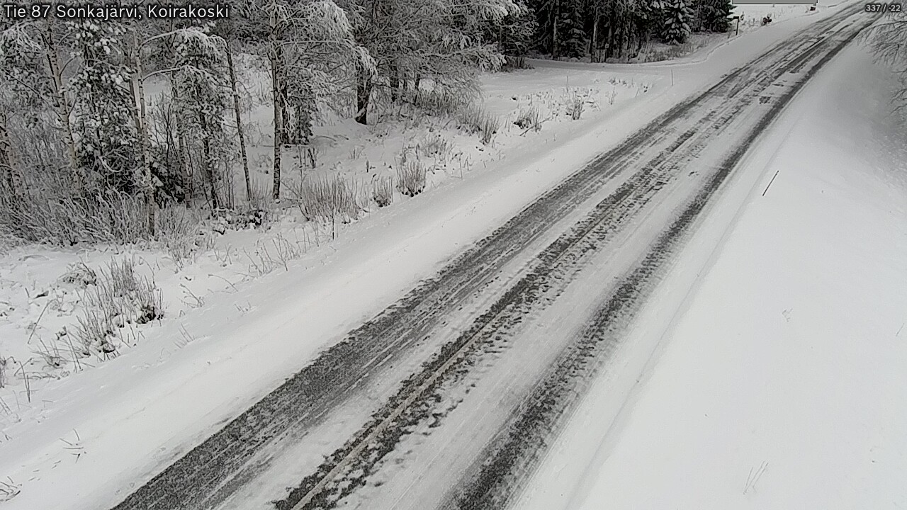 Weather Camera Image Väg 87 Sonkajärvi, Koirakosk, Sonkajärvi, Pohjois-Savo