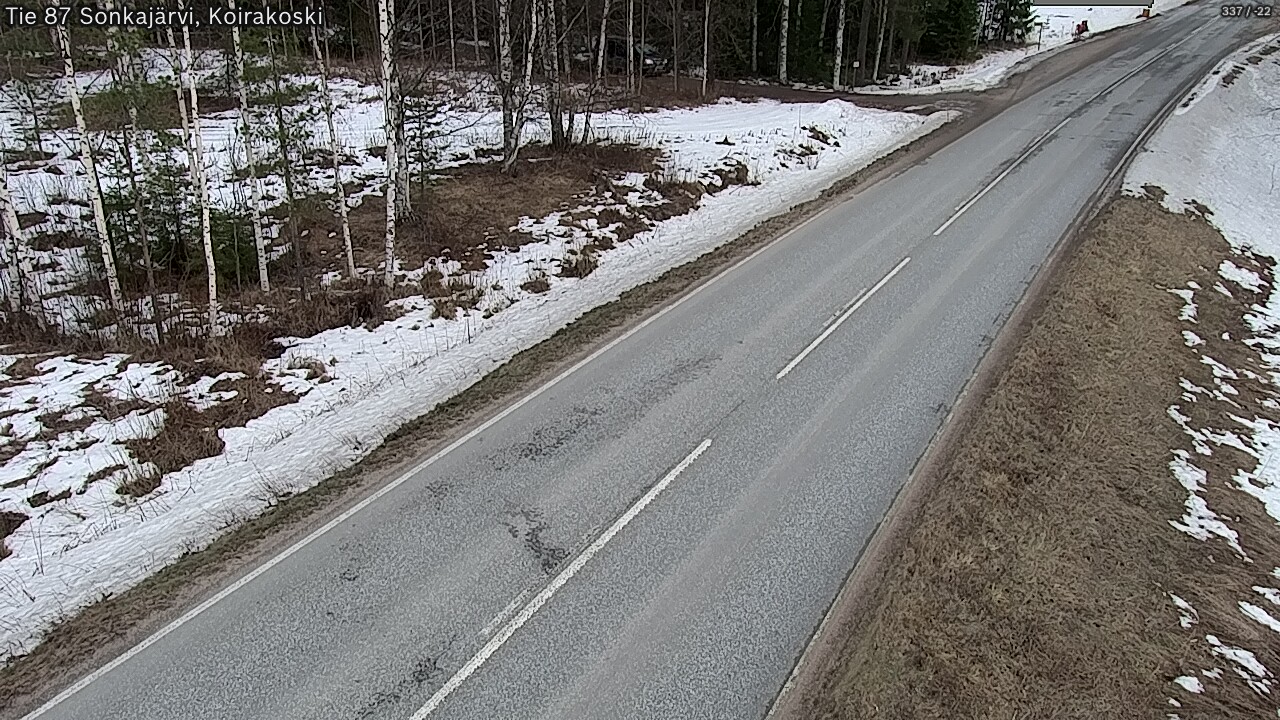 Weather Camera Image Väg 87 Sonkajärvi, Koirakosk, Sonkajärvi, Pohjois-Savo
