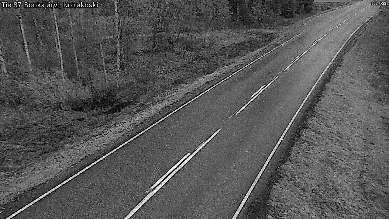 Weather Camera Image Väg 87 Sonkajärvi, Koirakosk, Sonkajärvi, Pohjois-Savo