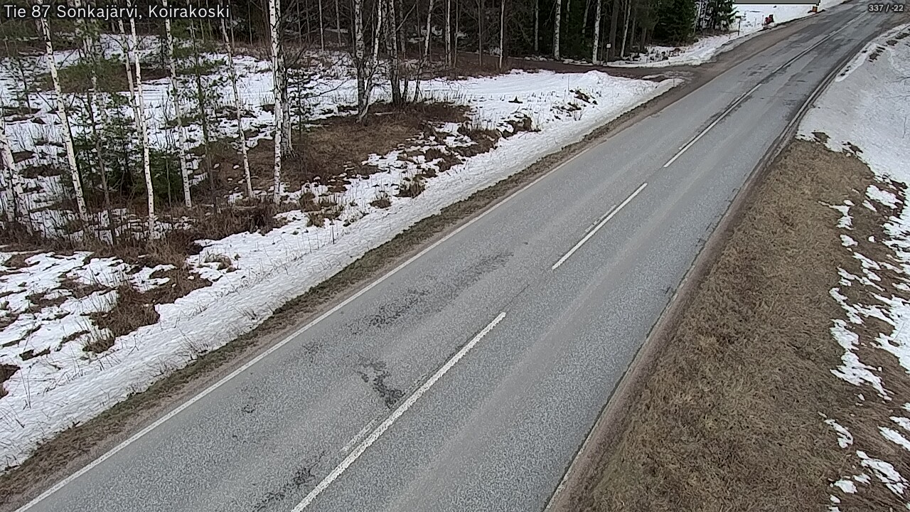 Weather Camera Image Väg 87 Sonkajärvi, Koirakosk, Sonkajärvi, Pohjois-Savo