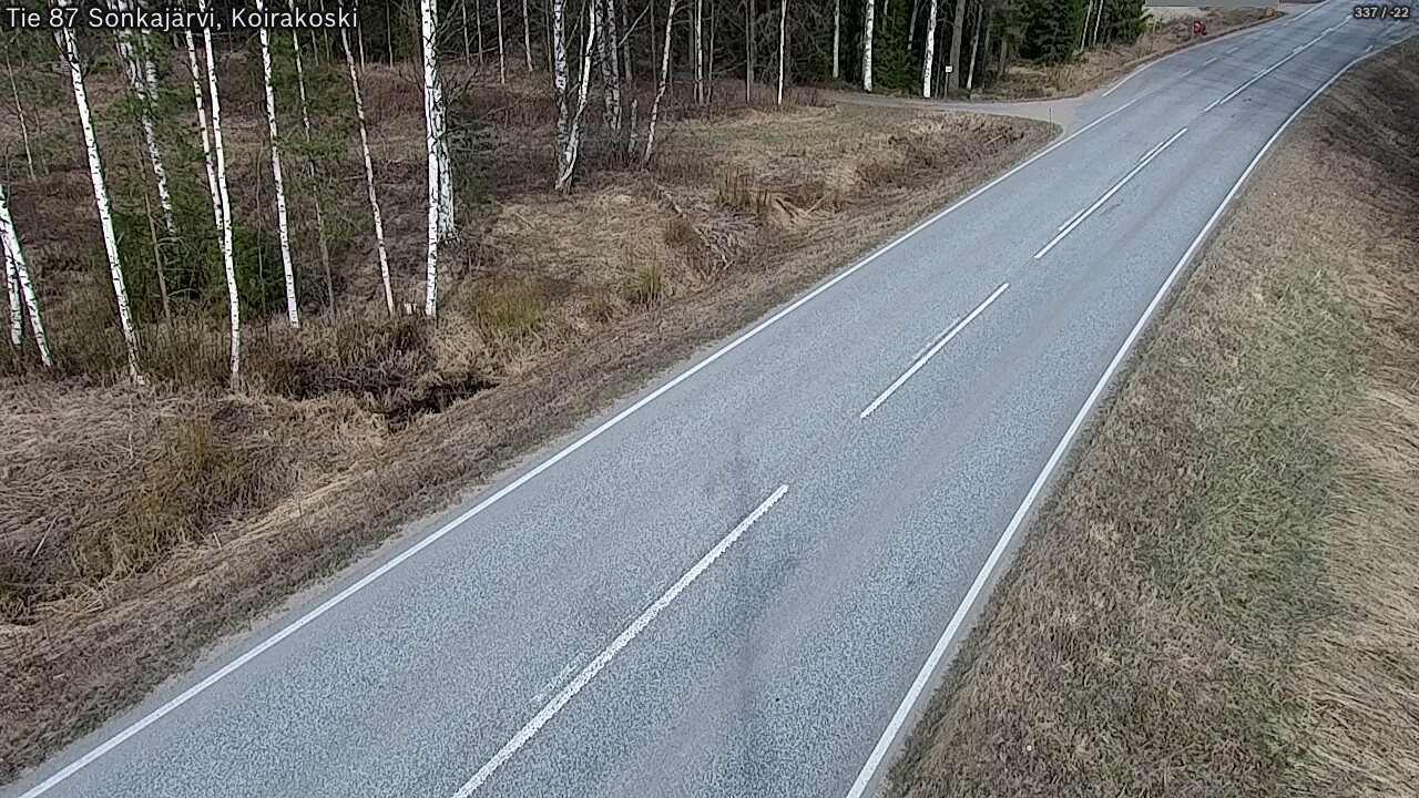 Weather Camera Image Road 87 Sonkajärvi, Koirakoski, Sonkajärvi, Pohjois-Savo