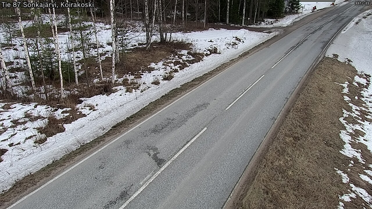 Weather Camera Image Väg 87 Sonkajärvi, Koirakosk, Sonkajärvi, Pohjois-Savo