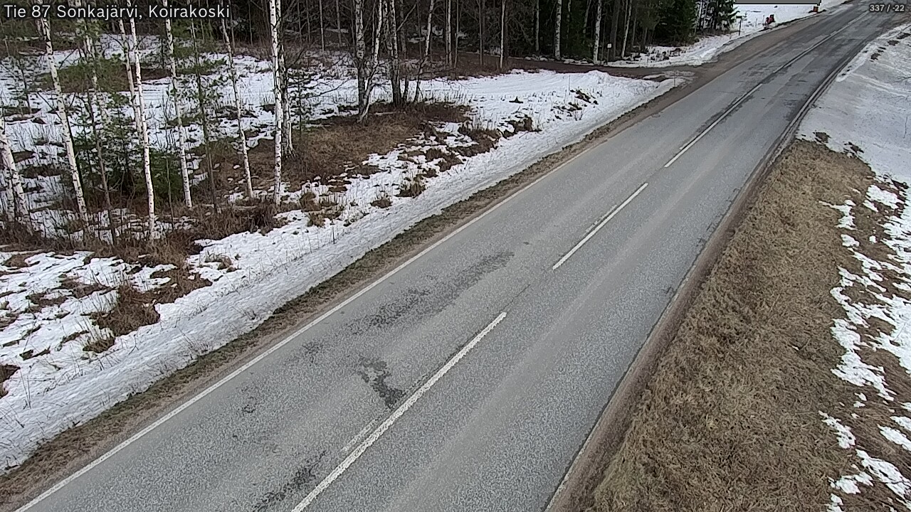 Weather Camera Image Väg 87 Sonkajärvi, Koirakosk, Sonkajärvi, Pohjois-Savo