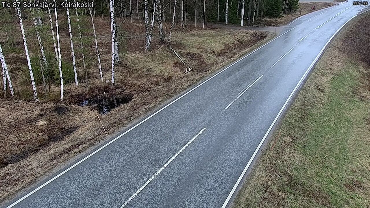 Weather Camera Image Väg 87 Sonkajärvi, Koirakosk, Sonkajärvi, Pohjois-Savo