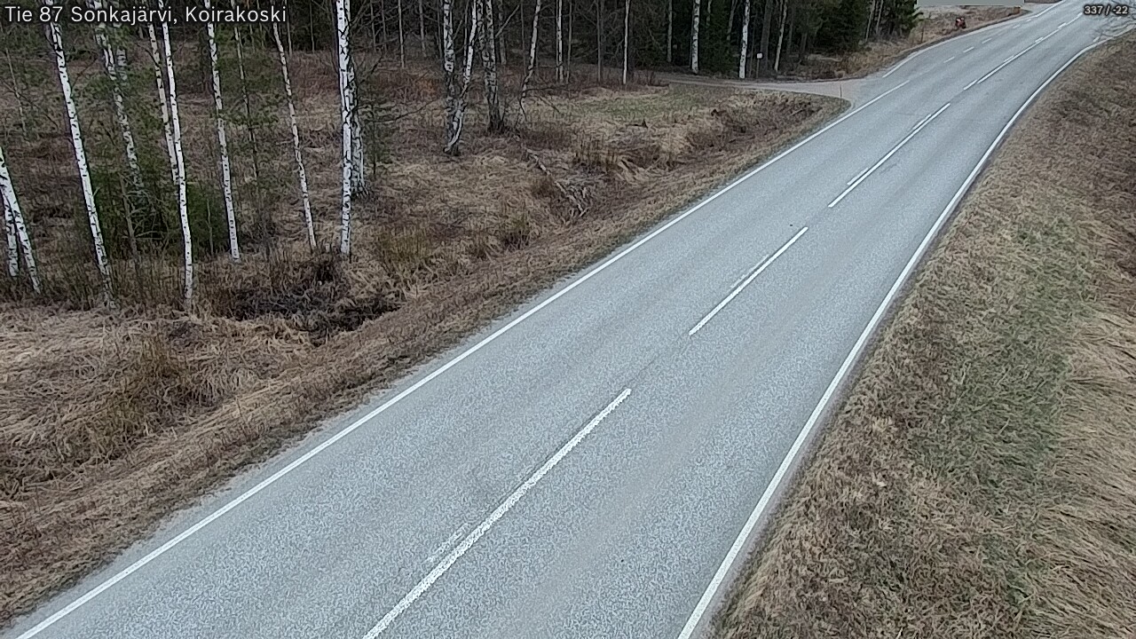 Weather Camera Image Väg 87 Sonkajärvi, Koirakosk, Sonkajärvi, Pohjois-Savo