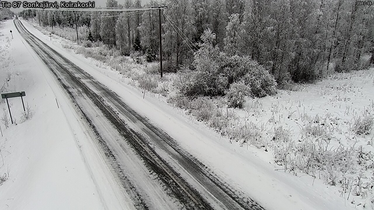 Weather Camera Image Väg 87 Sonkajärvi, Koirakosk, Sonkajärvi, Pohjois-Savo