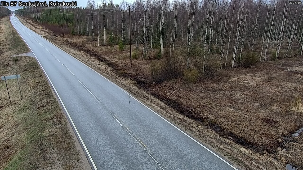 Weather Camera Image Väg 87 Sonkajärvi, Koirakosk, Sonkajärvi, Pohjois-Savo