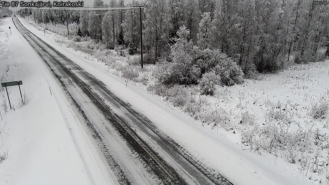 Weather Camera Image Väg 87 Sonkajärvi, Koirakosk, Sonkajärvi, Pohjois-Savo