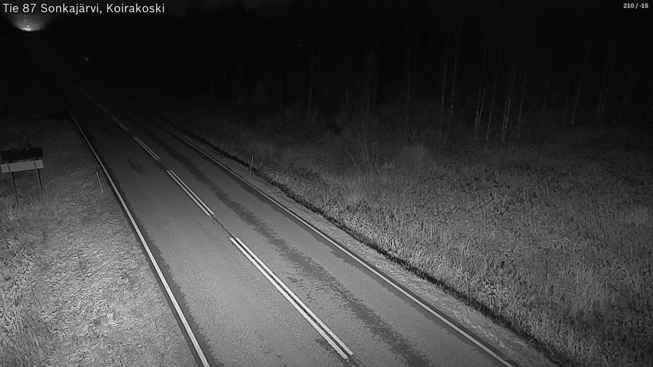 Weather Camera Image Väg 87 Sonkajärvi, Koirakosk, Sonkajärvi, Pohjois-Savo