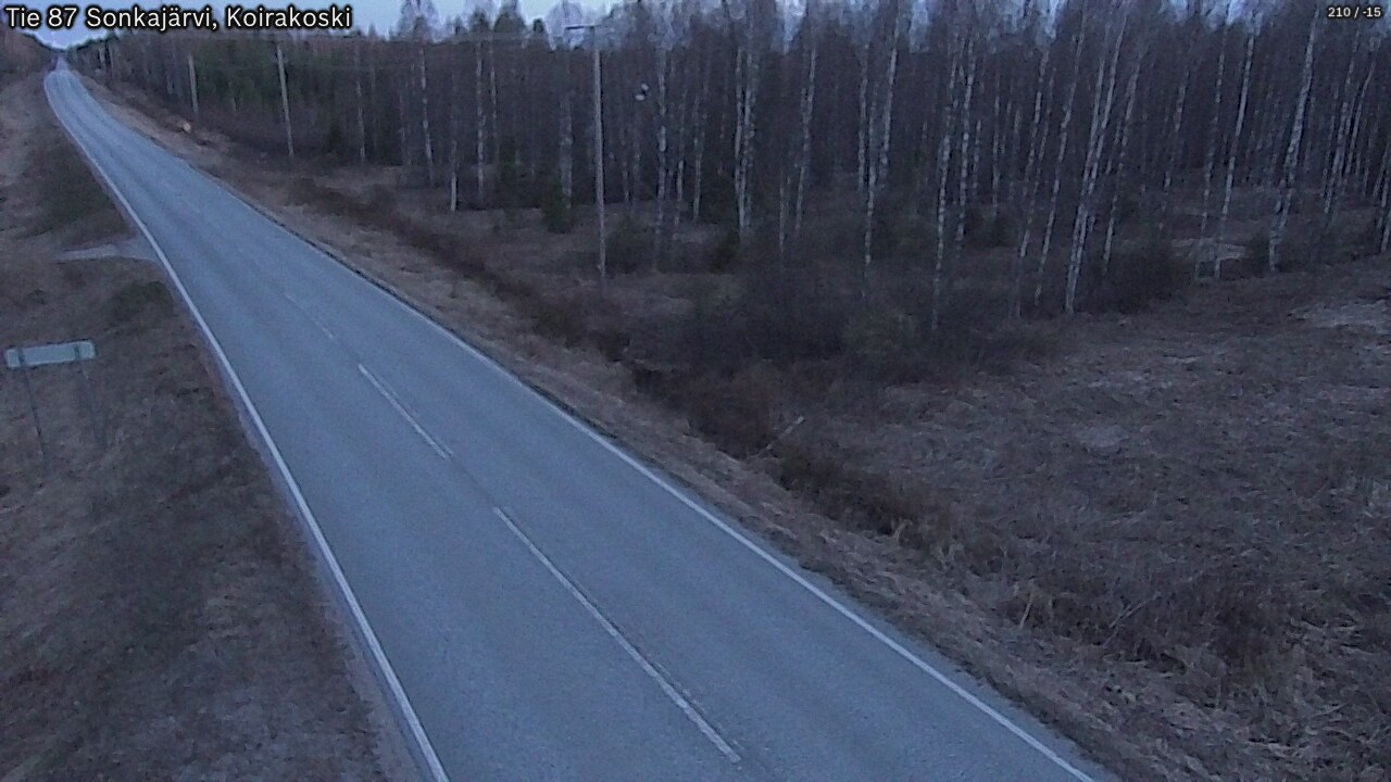 Weather Camera Image Väg 87 Sonkajärvi, Koirakosk, Sonkajärvi, Pohjois-Savo