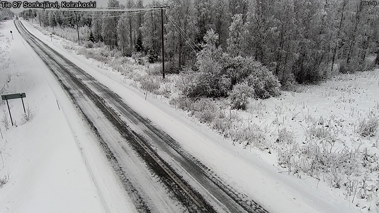Weather Camera Image Väg 87 Sonkajärvi, Koirakosk, Sonkajärvi, Pohjois-Savo