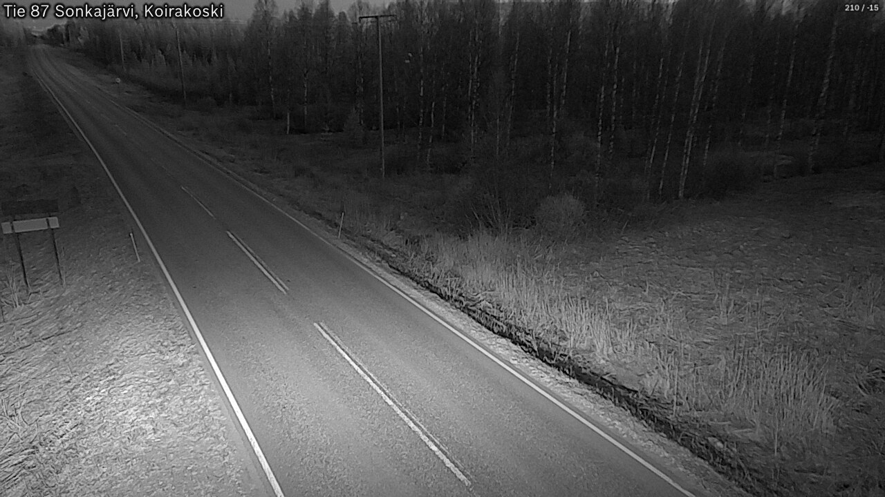 Weather Camera Image Väg 87 Sonkajärvi, Koirakosk, Sonkajärvi, Pohjois-Savo