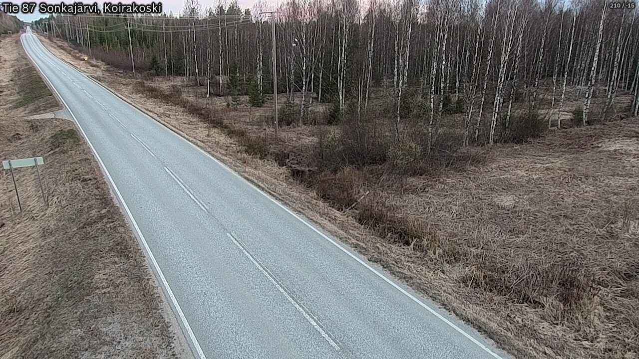 Weather Camera Image Väg 87 Sonkajärvi, Koirakosk, Sonkajärvi, Pohjois-Savo