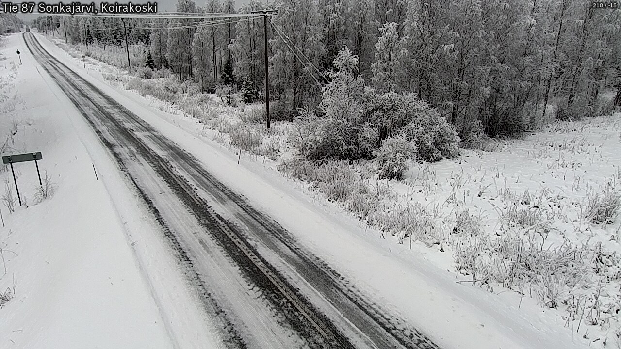 Weather Camera Image Väg 87 Sonkajärvi, Koirakosk, Sonkajärvi, Pohjois-Savo