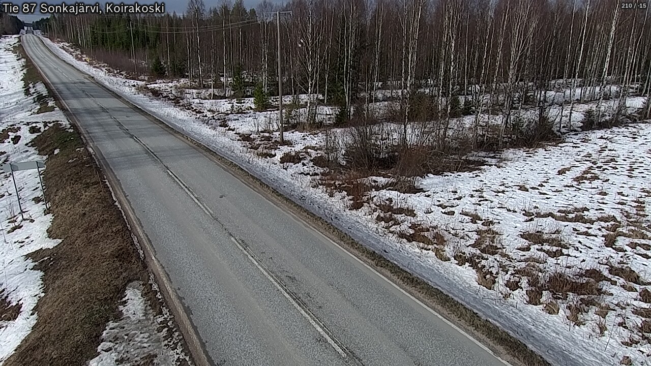 Weather Camera Image Väg 87 Sonkajärvi, Koirakosk, Sonkajärvi, Pohjois-Savo