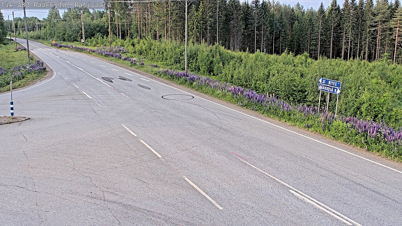 Weather Camera Image Väg 482 Rääkkylä, Rasivaara, Rääkkylä, Pohjois-Karjala