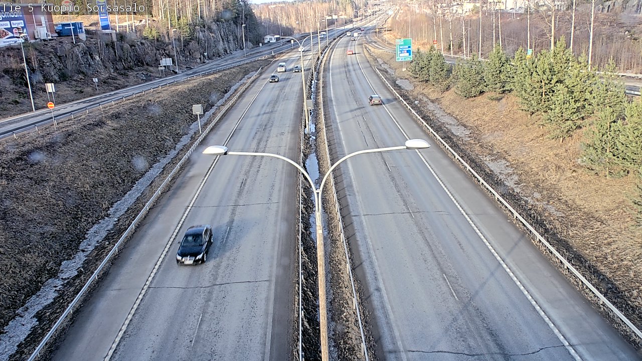 Weather Camera Image Väg 5 Kuopio, Sorsasalo, Kuopio, Pohjois-Savo