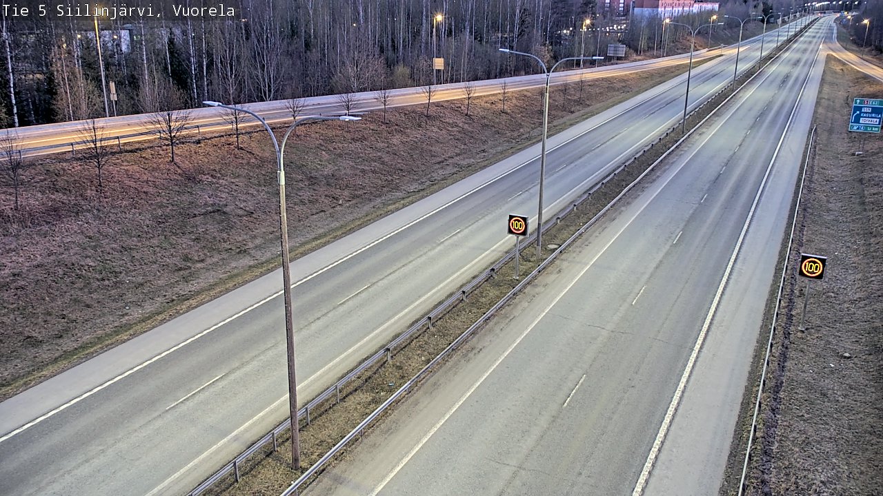 Weather Camera Image Road 5 Siilinjärvi, Vuorela, Siilinjärvi, Pohjois-Savo