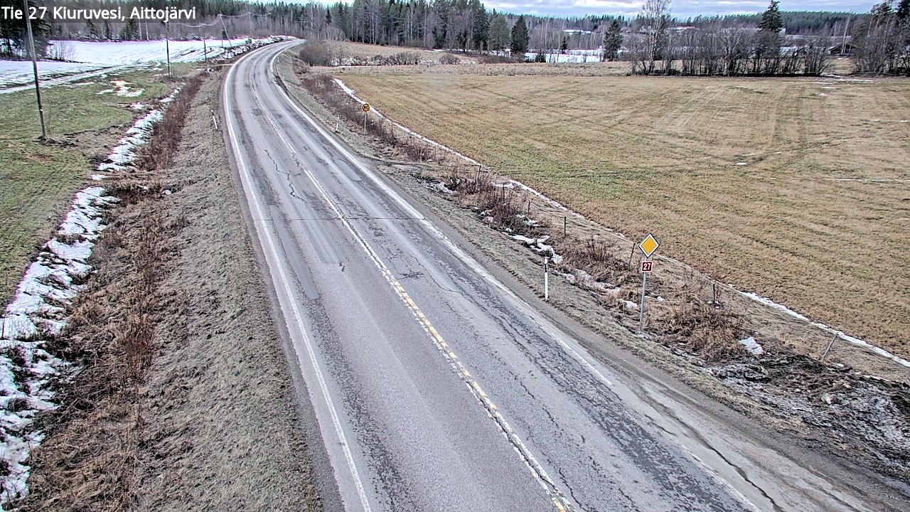 Weather Camera Image Väg 27 Kiuruvesi, Aittojärvi, Kiuruvesi, Pohjois-Savo