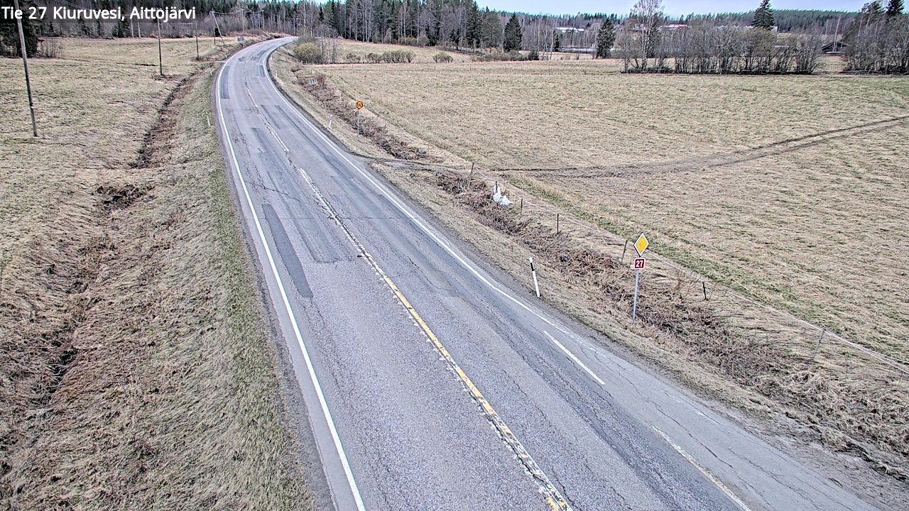 Weather Camera Image Väg 27 Kiuruvesi, Aittojärvi, Kiuruvesi, Pohjois-Savo