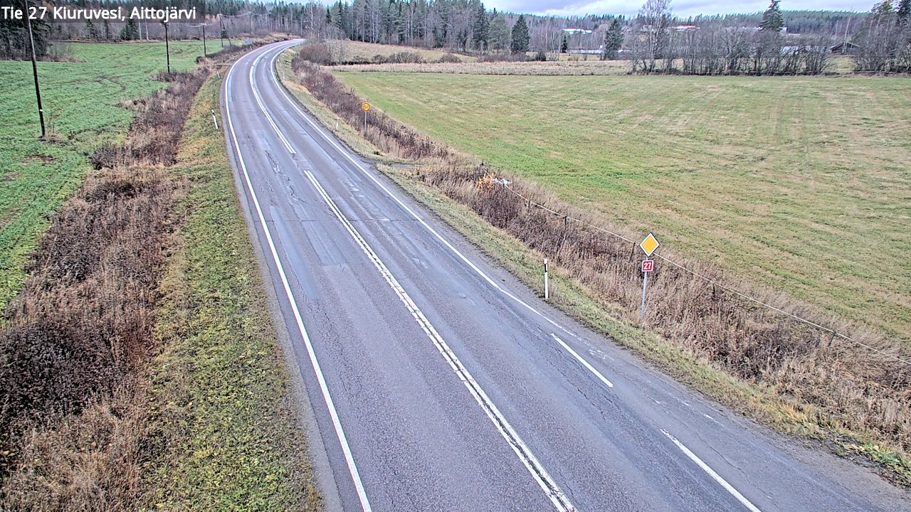 Weather Camera Image Väg 27 Kiuruvesi, Aittojärvi, Kiuruvesi, Pohjois-Savo