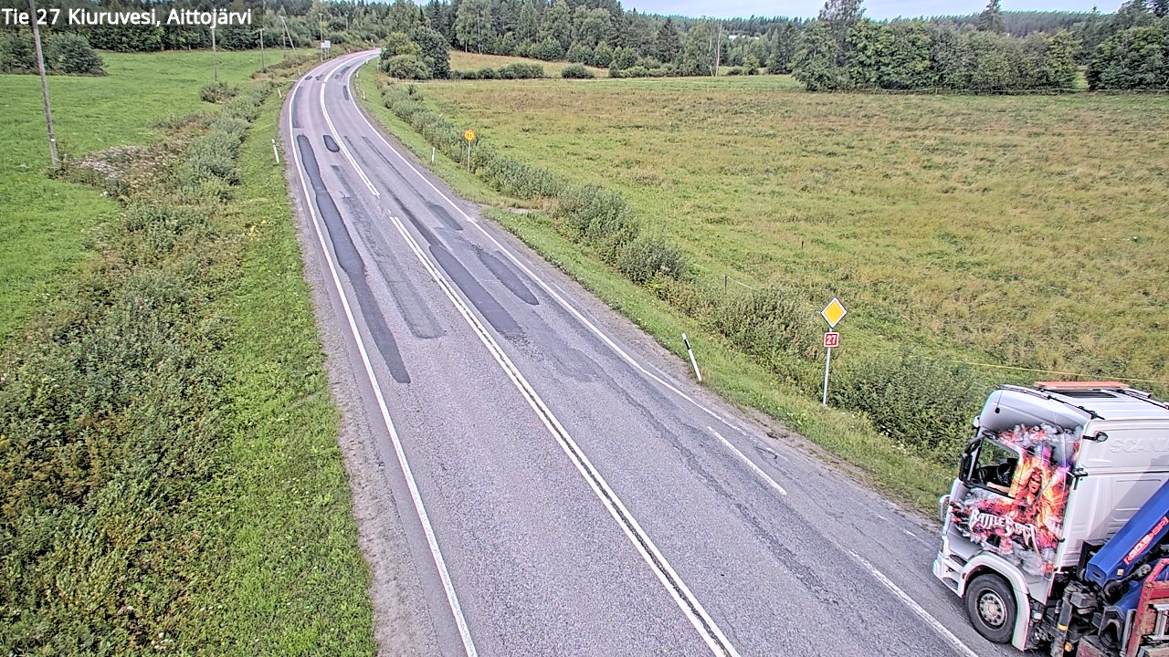 Weather Camera Image Väg 27 Kiuruvesi, Aittojärvi, Kiuruvesi, Pohjois-Savo
